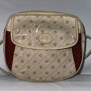 GUCCI Vintage Striped
Leather Crossbody Bag